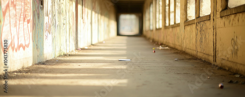 Wallpaper Mural Urban tunnel with graffiti-covered walls illuminated by sunlight Torontodigital.ca