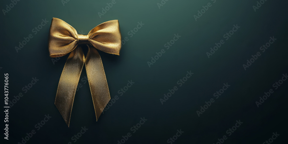 gold ribbon with a bow, symbolizes gifts and celebration. New Year gold ribbon with a bow, symbolizes gifts and celebration. New Year