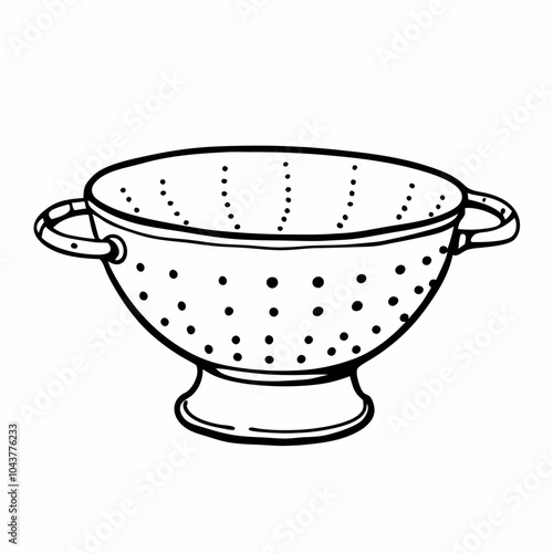 Hand Drawn Colander Vector Illustration for Kitchen and Culinary Designs