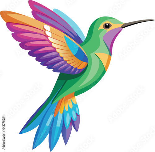 hummingbird and flower A strikingly colorful hovering Bird vector illustration Hummingbird cartoon design 