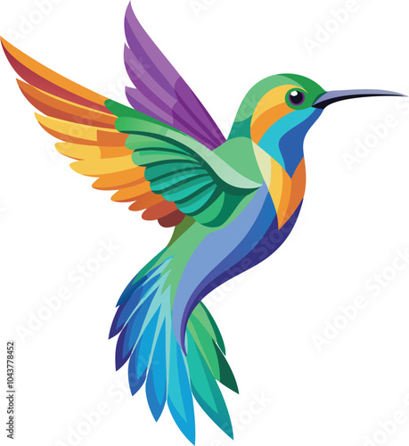 hummingbird and flower A strikingly colorful hovering Bird vector illustration Hummingbird cartoon design 