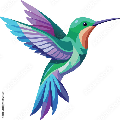 hummingbird and flower A strikingly colorful hovering Bird vector illustration Hummingbird cartoon design 