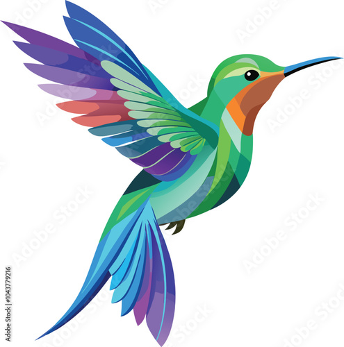 hummingbird and flower A strikingly colorful hovering Bird vector illustration Hummingbird cartoon design 