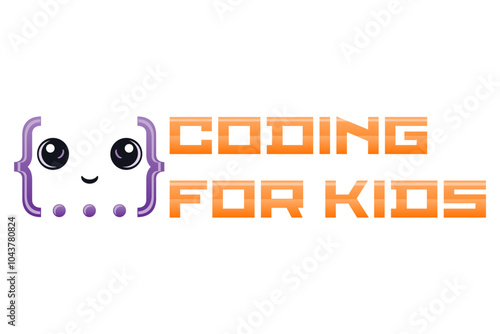 coding kids programming training logo for your business or company vector illustration isolated on white background