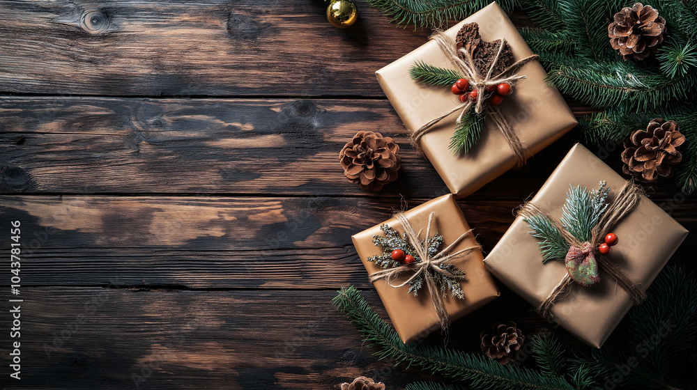 Charming Handcrafted Christmas Gifts on Rustic Wooden Table - Ideal for Promoting Local Artisans and Handmade Products Charming Handcrafted Christmas Gifts on Rustic Wooden Table - Ideal for Promoting Local Artisans and Handmade Products