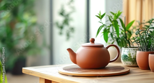 Zen Teapot Ceremony: A Serene Tea Ritual in a Rustic Indoor Oasis