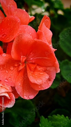 pink flowers with water drops
