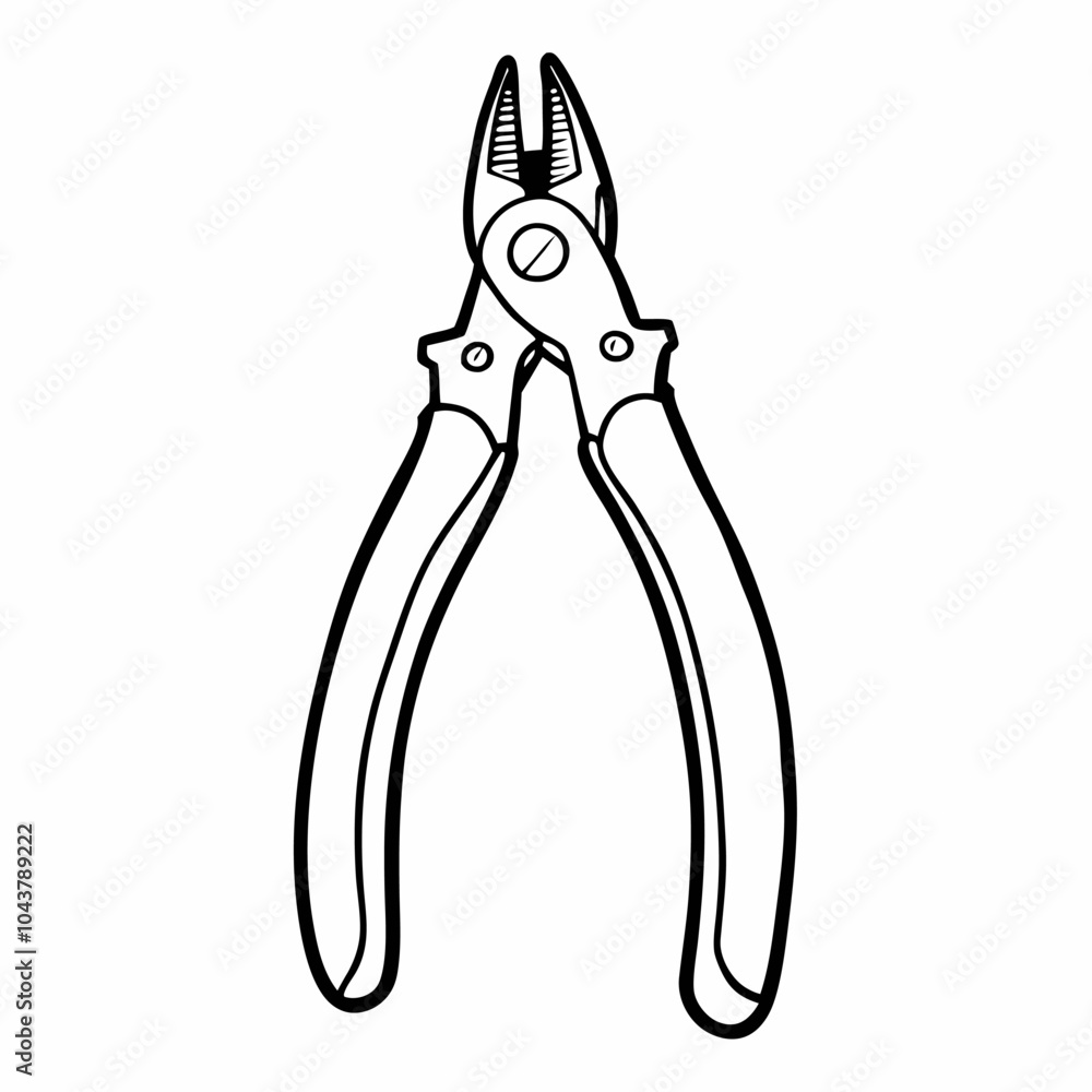 Vector Illustration of Black and White Pliers for Tool Design Vector Illustration of Black and White Pliers for Tool Design