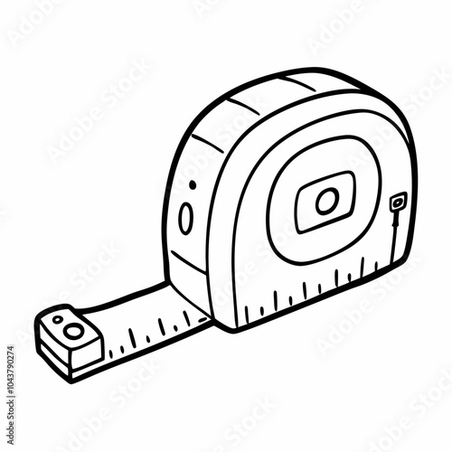 Hand Drawn Measuring Tape Vector Illustration for Construction and DIY Projects