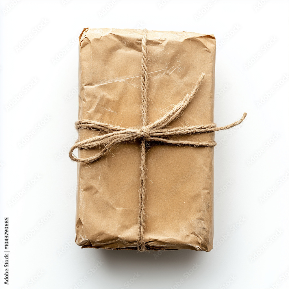 Obraz premium eco friendly packaging with brown paper, sustainable packaging with natural twine, gift wrap using eco friendly packaging style, paper bag