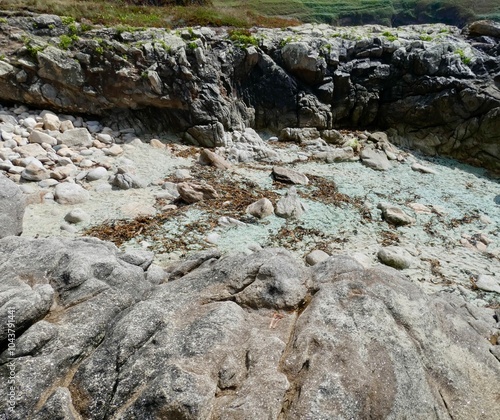 La playa de los cristales de Laxe, en A Coruña,Galicia photo