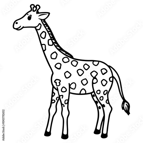 Cute Hand Drawn Giraffe Illustration Whimsical Safari Animal Art for Kids