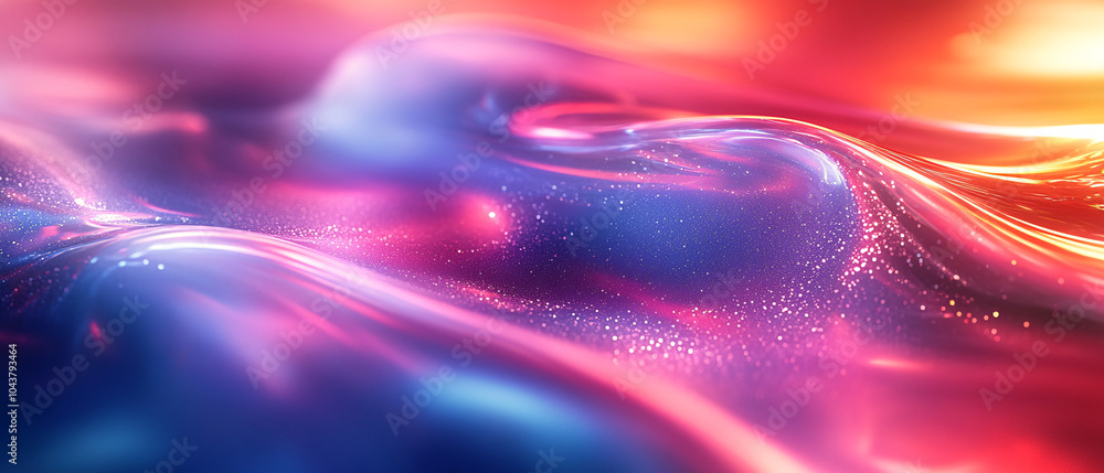 Obraz premium Abstract Pink and Blue Liquid Texture with Shimmering Effect
