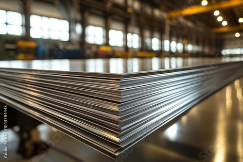 stainless steel sheets in the warehouse photo