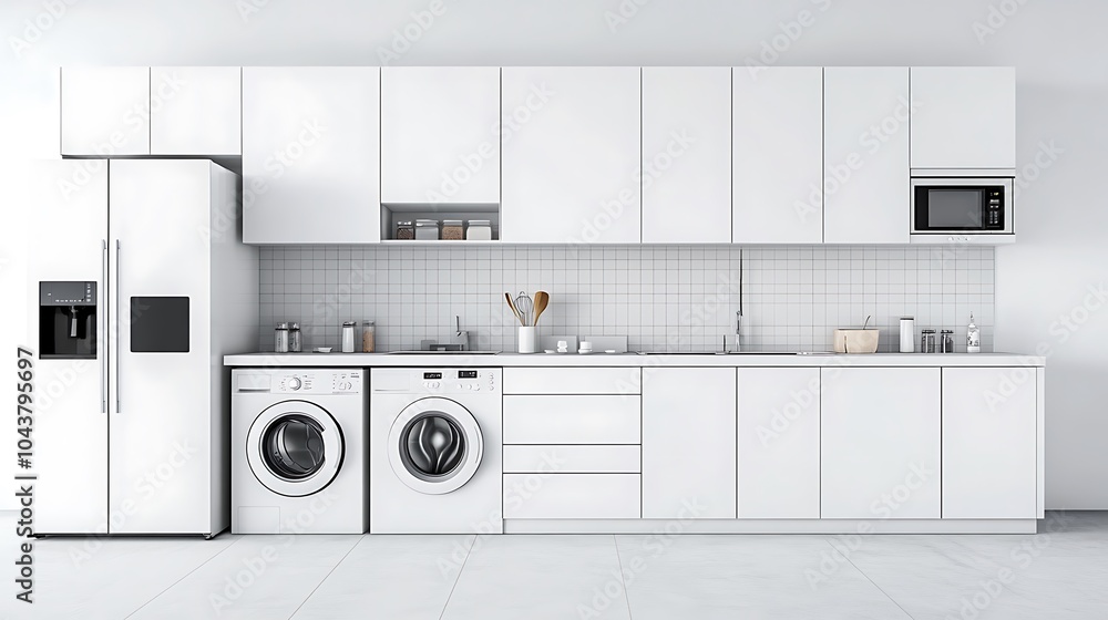 Modern Black Coffee Machine in a Stylish Kitchen with Cup - Sleek Home Appliance Closeup Modern Black Coffee Machine in a Stylish Kitchen with Cup - Sleek Home Appliance Closeup
