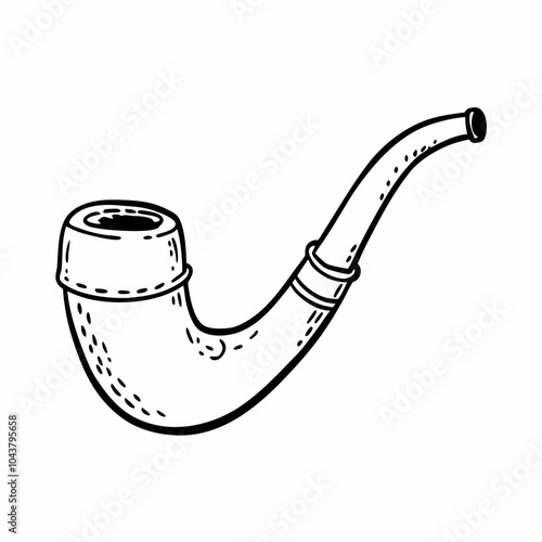 Vintage Smoking Pipe Illustration Classic Hand Drawn Tobacco Pipe Vector Art