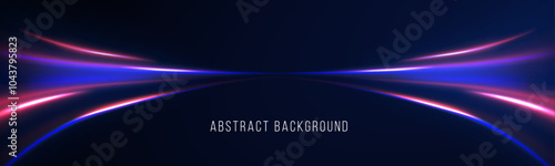 Light arc in neon colors, in the form of a turn and a zigzag. Creative vector illustration of flying cosmic meteor, planetoid, comet, fireball isolated on transparent background.