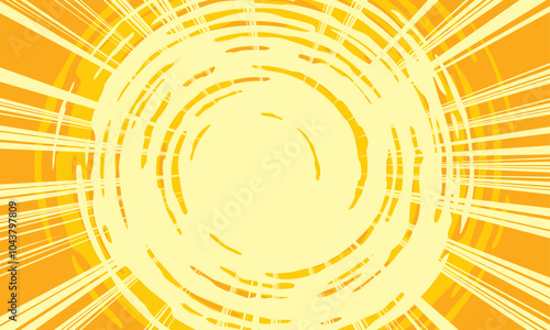 sunburst panel with sunshine spirals and manga rays shine holiday tourist marketing sales blast impact abstract background