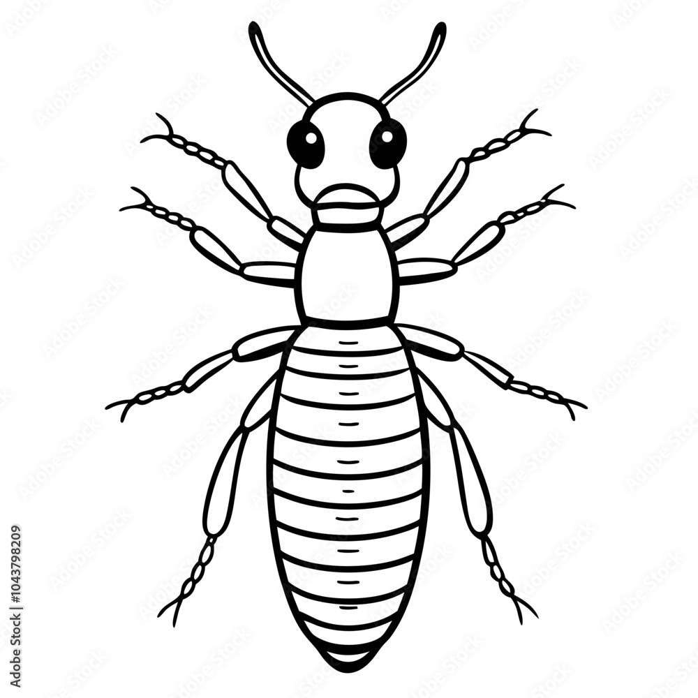 Detailed Black and White Vector Illustration of a Termite Detailed Black and White Vector Illustration of a Termite