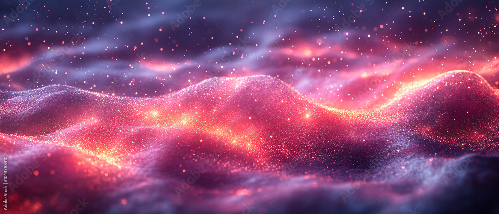 Abstract Glittering Purple and Red Landscape Background Abstract Glittering Purple and Red Landscape Background