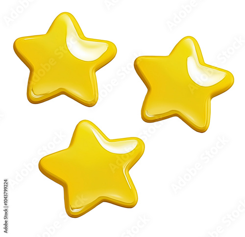 3 yellow stars, PNG