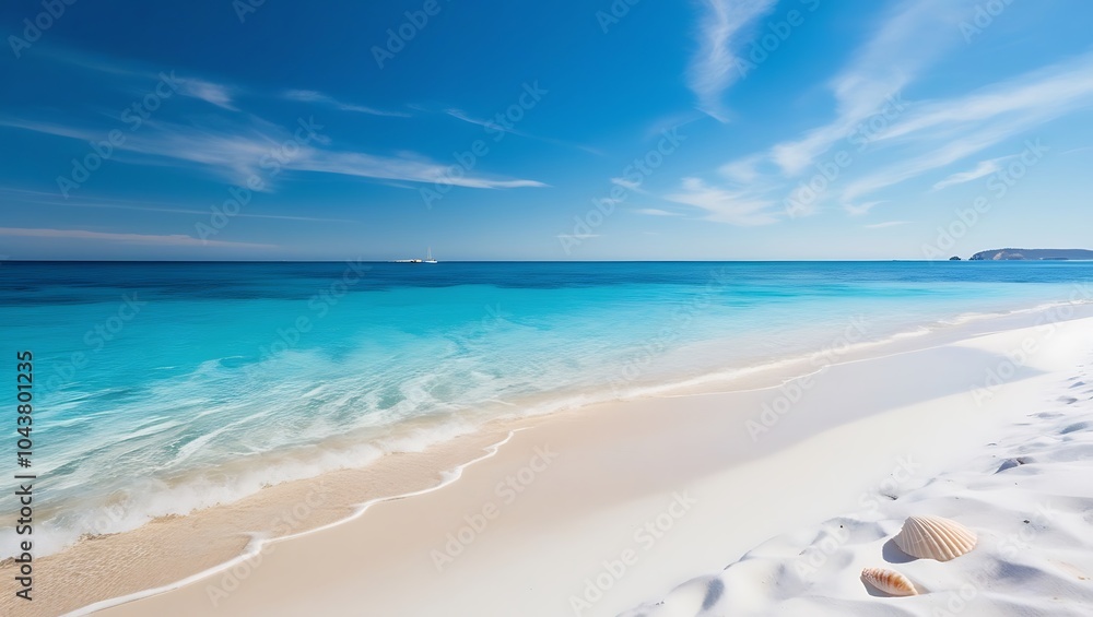 Wallpaper of a sea coast showcasing crystal-clear waters and soft ocean breezes Wallpaper of a sea coast showcasing crystal-clear waters and soft ocean breezes