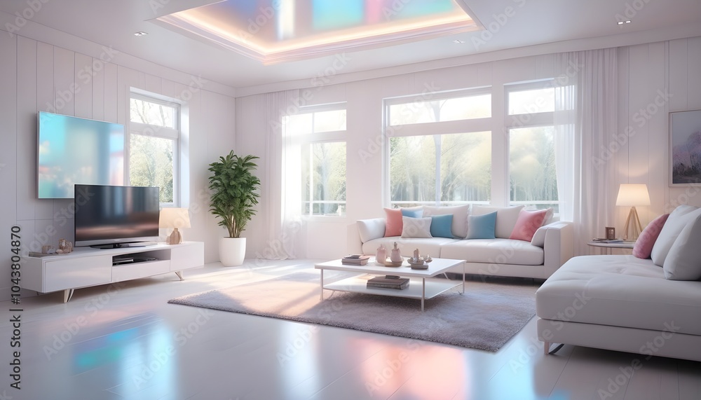 Illustration of the living room interior Illustration of the living room interior