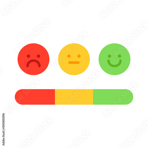 Customer service satisfaction rating scale. Evaluation, review, feedback, communication, comment, quality concept. Flat vector design isolated illustration.