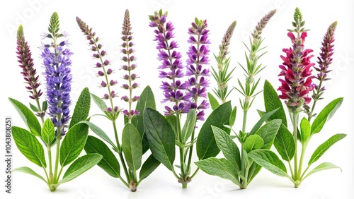 Wallpaper Mural Sage varieties isolated on white background Torontodigital.ca