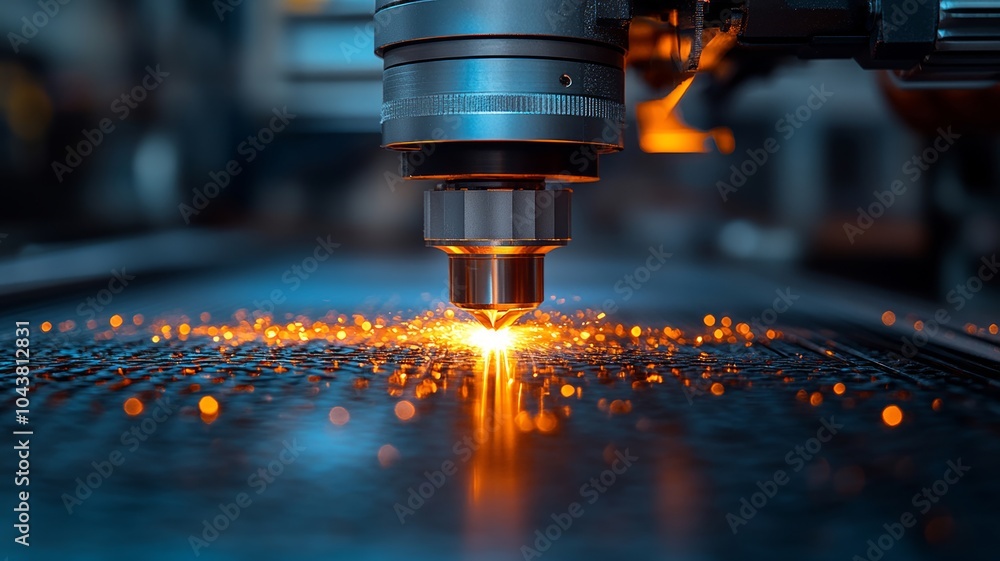 Industrial Laser Cutting Machine in Action Industrial Laser Cutting Machine in Action