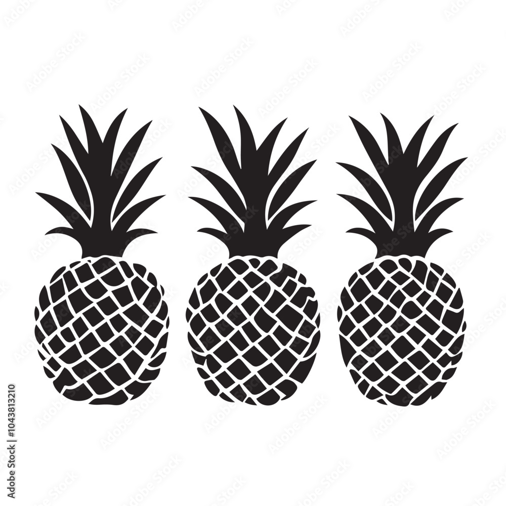 Pineapples In cartoon, hand-drawn flat style. image for social media, websites and UI. Isolated 2D vector design in logo, icon, sketch style, simple line vector, single color. AI Generative Art. Pineapples In cartoon, hand-drawn flat style. image for social media, websites and UI. Isolated 2D vector design in logo, icon, sketch style, simple line vector, single color. AI Generative Art.