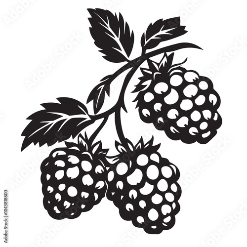 Raspberries In cartoon, hand-drawn flat style. image for social media, websites and UI. Isolated 2D vector design in logo, icon, sketch style, simple line vector, single color. AI Generative Art.