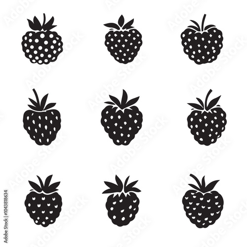 Raspberries In cartoon, hand-drawn flat style. image for social media, websites and UI. Isolated 2D vector design in logo, icon, sketch style, simple line vector, single color. AI Generative Art.