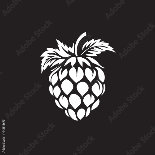 Raspberries In cartoon, hand-drawn flat style. image for social media, websites and UI. Isolated 2D vector design in logo, icon, sketch style, simple line vector, single color. AI Generative Art.