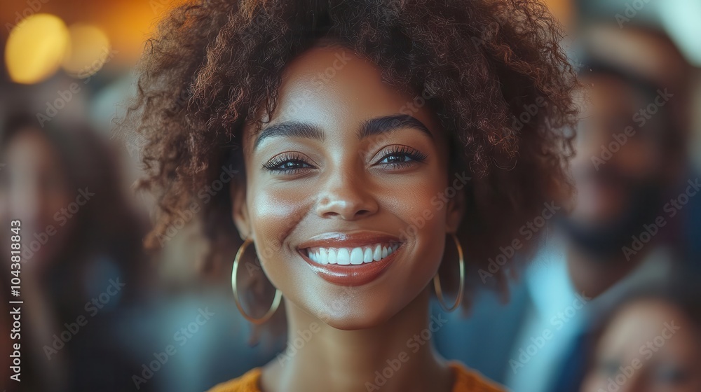 Fototapeta premium diverse group of business professionals in a modern corporate setting celebrating a womans achievement with enthusiastic applause showcasing empowerment and camaraderie among colleagues