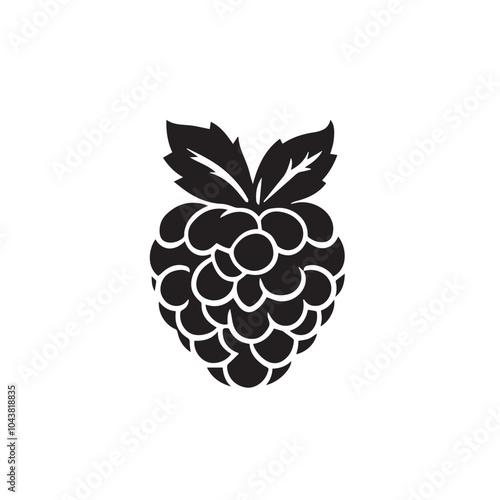 Raspberries In cartoon, hand-drawn flat style. image for social media, websites and UI. Isolated 2D vector design in logo, icon, sketch style, simple line vector, single color. AI Generative Art.