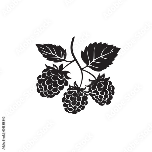 Raspberries In cartoon, hand-drawn flat style. image for social media, websites and UI. Isolated 2D vector design in logo, icon, sketch style, simple line vector, single color. AI Generative Art.