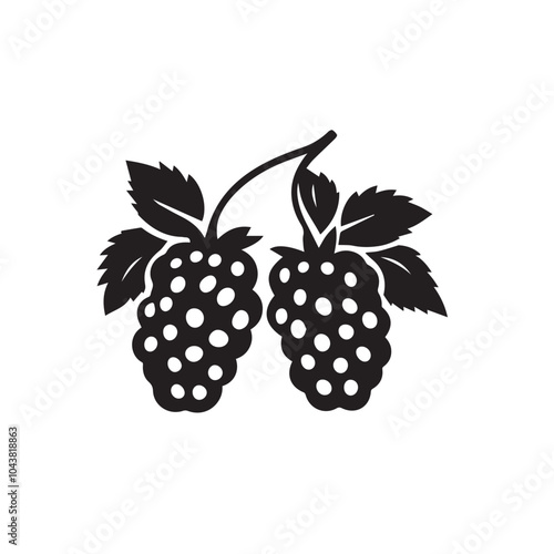 Raspberries In cartoon, hand-drawn flat style. image for social media, websites and UI. Isolated 2D vector design in logo, icon, sketch style, simple line vector, single color. AI Generative Art.