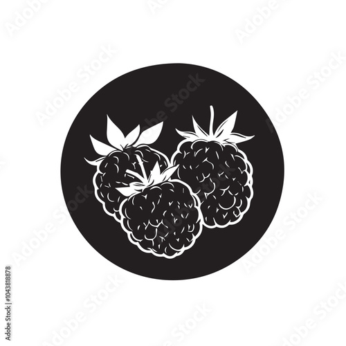 Raspberries In cartoon, hand-drawn flat style. image for social media, websites and UI. Isolated 2D vector design in logo, icon, sketch style, simple line vector, single color. AI Generative Art.