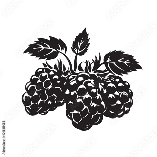 Raspberries In cartoon, hand-drawn flat style. image for social media, websites and UI. Isolated 2D vector design in logo, icon, sketch style, simple line vector, single color. AI Generative Art.