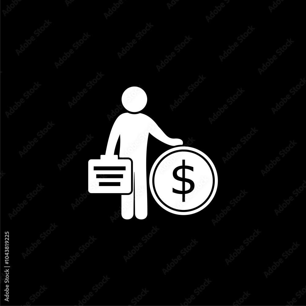 Millionaire balance vector icon for web design isolated on black background. Millionaire balance vector icon for web design isolated on black background.
