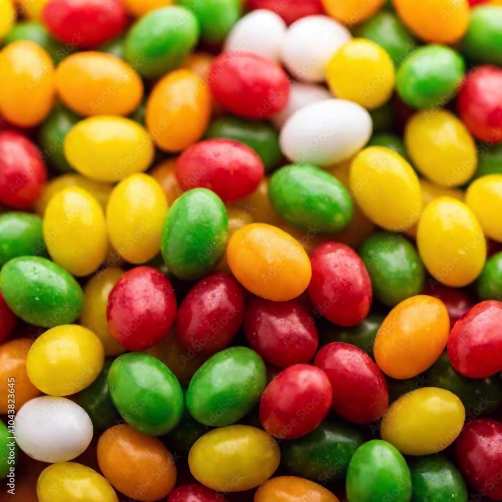 a macro shot from below a large, colorful pile of candy, including items like gummy bears, lollipops, and chocolate bars. Capture the vibrant colors and textures of the candy from the base of the a macro shot from below a large, colorful pile of candy, including items like gummy bears, lollipops, and chocolate bars. Capture the vibrant colors and textures of the candy from the base of the