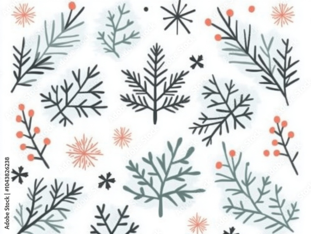 Dreamy Christmas Patterns with Snowflakes and Stars Dreamy Christmas Patterns with Snowflakes and Stars