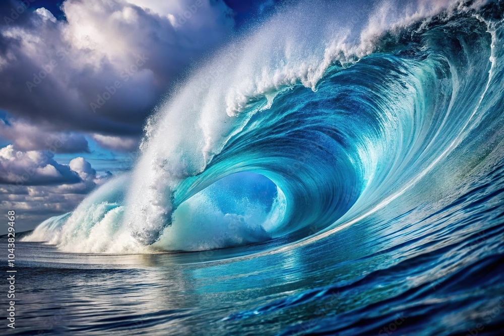 Powerful breaking wave in the South Pacific Ocean Powerful breaking wave in the South Pacific Ocean