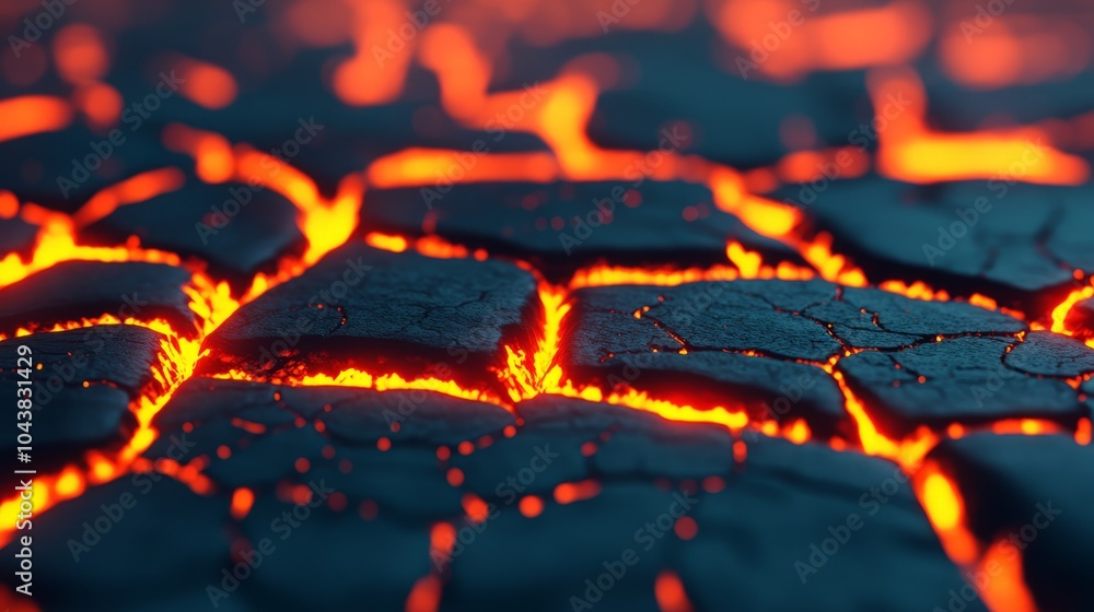 Abstract texture of glowing lava flowing through cracked black surface. Abstract texture of glowing lava flowing through cracked black surface.