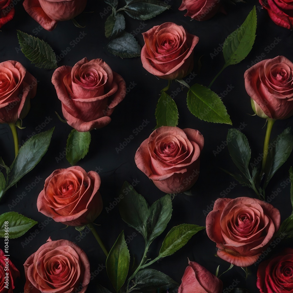 Naklejka premium Flower, Petals, Red, Yellow, White, Roses, Plants, Pollen, Green