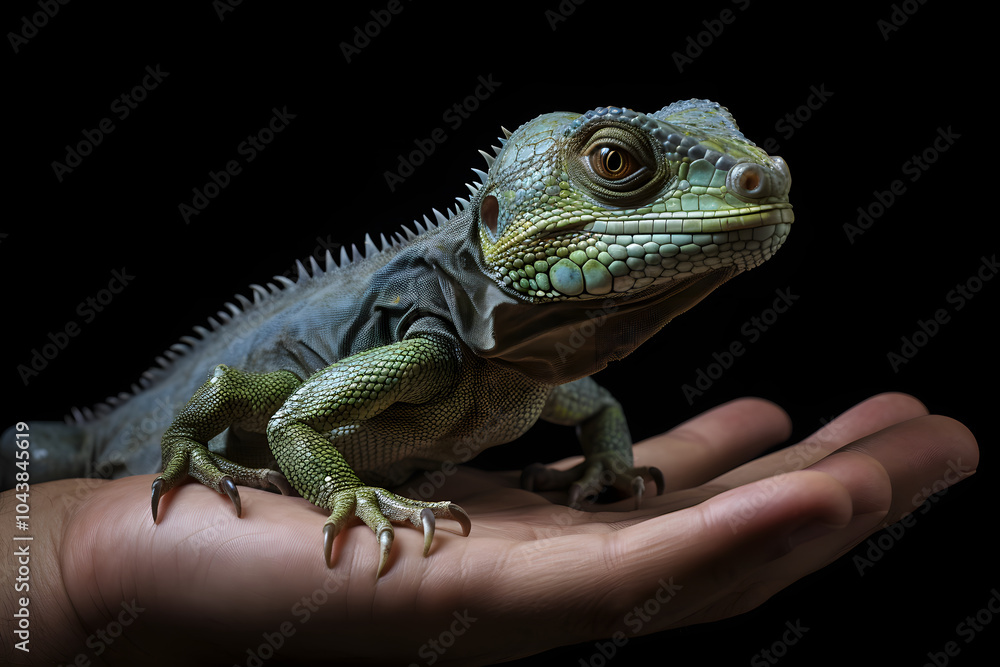 lizard sitting on a human hand, gecko lizard lizard sitting on a human hand, gecko lizard