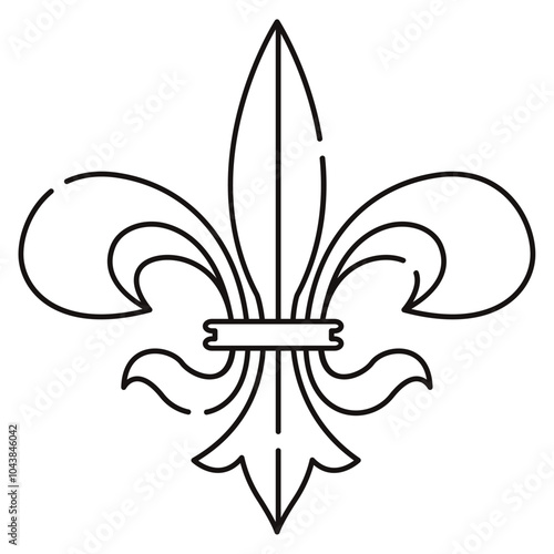 Fleur de lys coat of arms symbol icon Vector