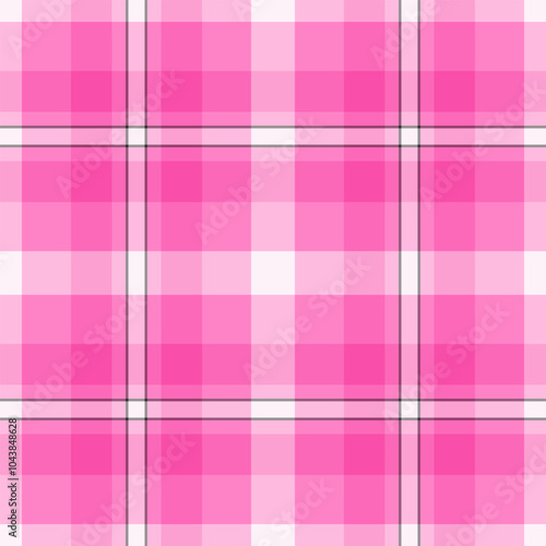 Horizon pattern textile texture, contour check background tartan. Ireland vector seamless fabric plaid in pink and hot pink colors.