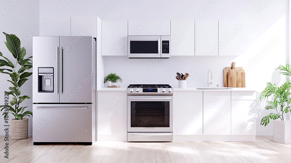 Fototapeta premium Modern Black Coffee Machine in a Stylish Kitchen with Cup - Sleek Home Appliance Closeup